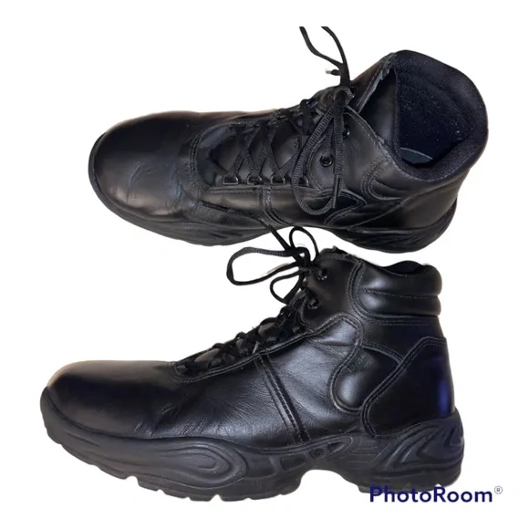 Reebok Mens Black Leather Work Boots 10.5 W Unisex Reebok Work Reebok Work WGRB6765 Black Comp Toe, EH  main image 4
